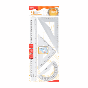 Set de Reglas de Geometría 30cm 4pzas Transparente Deli