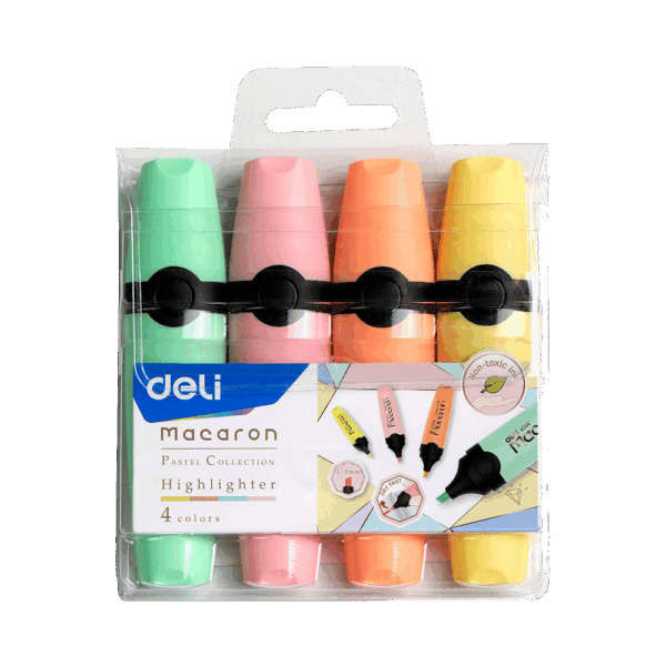 Set Resaltadores 4 colores Macaron Deli