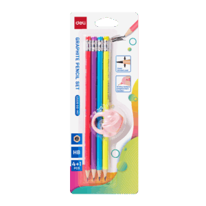 Lapiz de Grafito HB Deli c/Grip blister de 4und