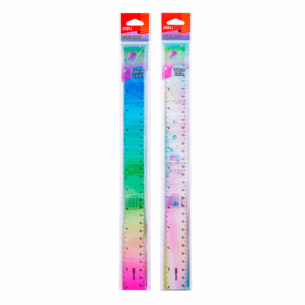 Regla Plástica Arcoiris 30cm Deli