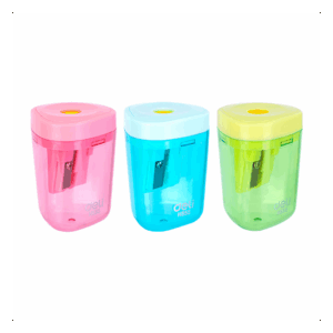 Sacapuntas Plástico 1 hueco c/recipiente Deli en blister