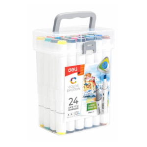 Marcadores doble punta Color Emotion-Deli p/biselada & p/fina 24 colores